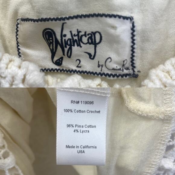 Nightcap by Carisa Brambles Carmen ivory crochet top Size 2 US Size Small - Picture 12 of 16